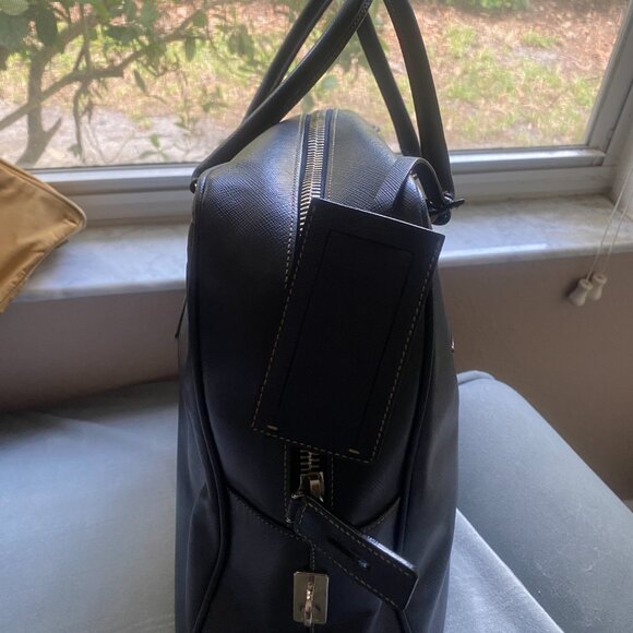 Prada Navy Blue Lux Saffiano Leather Luggage Bag w/Luggage Tag - Picture 8 of 12